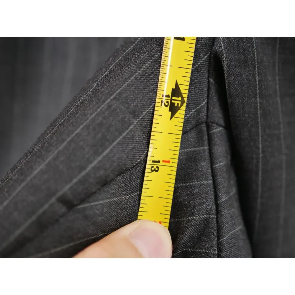 Brooks Brothers 1818 Madison Suit Pinstripe Gray 46R 41W Wool Trabaldo Togna